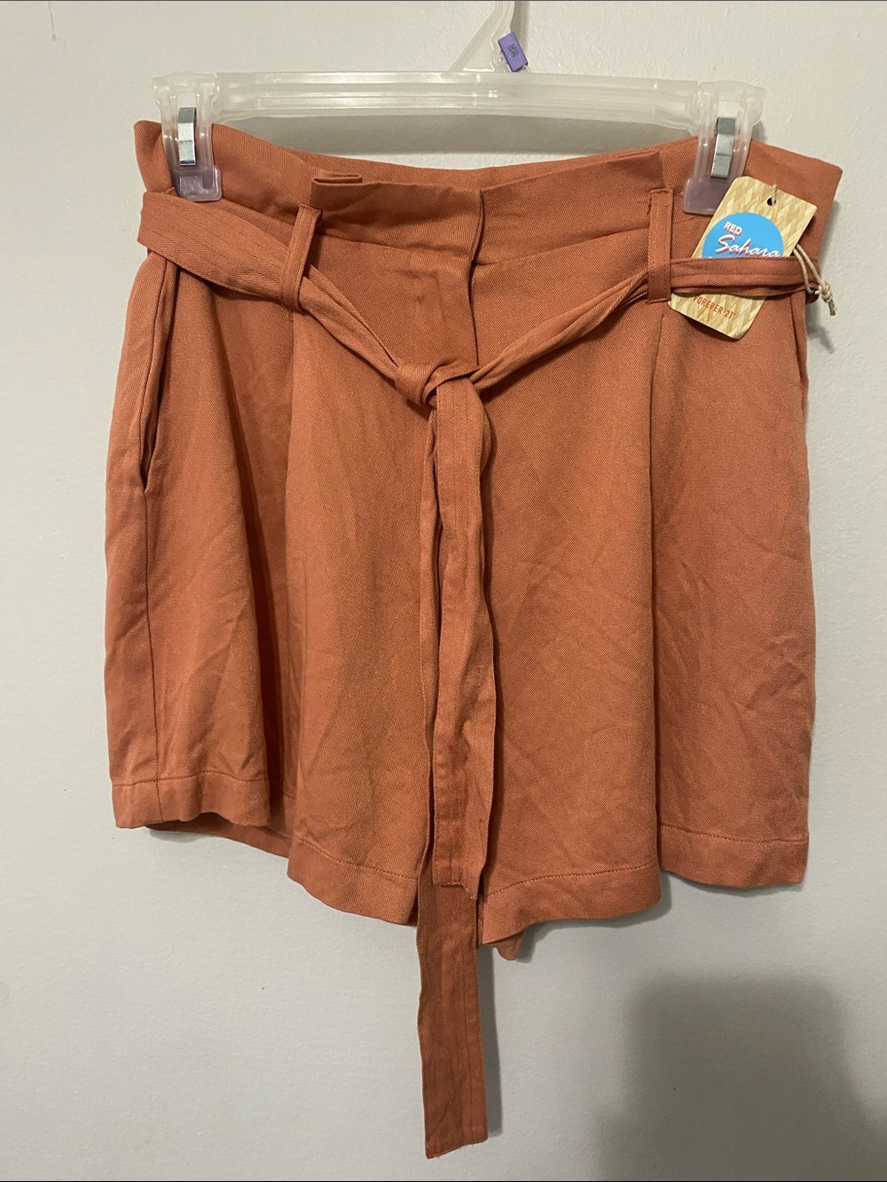 🌞 4/$20 Forever 21 Rust Brown Tie-Waist Women's Sahara Shorts Medium